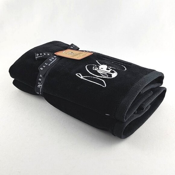 PEANUTS X Rae Dunn Set 2 Hand Towels Black White BOO! Snoopy Stich 100% Cotton - Picture 3 of 7
